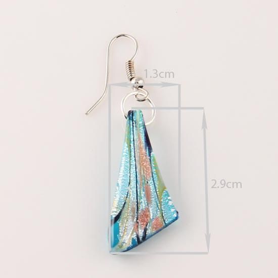 murano glass pendants silver foil lampwork pendant blown necklaces and earrings sets Fashion jewelry in bulk Mus015