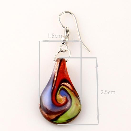 Blatt-Glitzer-Lampwork-Anhänger, geblasenes venezianisches Muranoglas, Anhänger, Halsketten und Ohrringe, Schmuck, Mus017, günstiger Modeschmuck