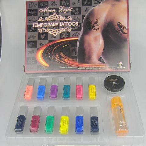 Body Painting Art Tattoo Deluxe Kit Kit de tatouage de paillettes Tattoo Condensating Glue Liquid 12 Couleurs TCLG12