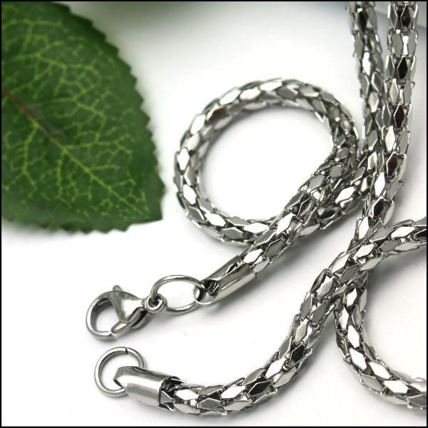 FINE 316L Collar de cadena de forma de diamante de 4 mm para hombre de acero inoxidable para hombre