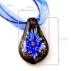 leaf flower inside Italian venetian glitter lampwork blown murano glass pendants for necklaces high fashion jewelry Mup025