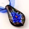 Liść Kwiat Wewnątrz Włoski Glitter Lampwork Dmuchanie Murano Szkło Wisiorki Na Naszyjniki Wysokiej Mody Biżuteria MUP025