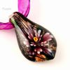 leaf flower inside Italian venetian glitter lampwork blown murano glass pendants for necklaces high fashion jewelry Mup025