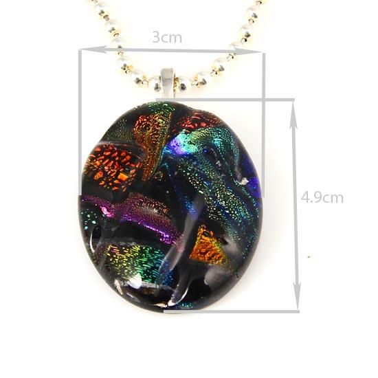 Fantazyjne Dichroica Folia Murano Szkło Owalne Sztuka Fused Wisiorki na Naszyjniki Biżuteria Biżuteria Handmade Tanie Chiny Moda Biżuteria MUP034