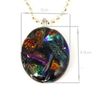 Fancy dichroic foil murano glass oval art fused pendants for necklaces jewelry jewellery handmade cheap China fashion jewellery Mup034