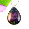 Grande gota de água lágrima handmade art folha dichroic murano pingentes de vidro para colares baratos china moda jóias Mup048