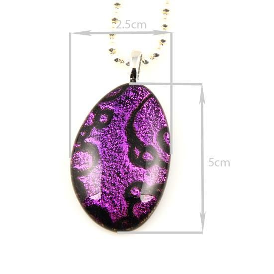 049 Art fused teardrop dichroic foil murano glass pendants for necklaces jewelry handmade cheap fashion jewlry Mup049