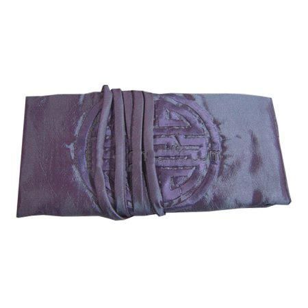 Chiński haft Happy Silk Travel Jewelry Roll Bag Makijaż Torba do przechowywania Sznurek Duża Kobiety Kosmetyczna Torba 3 Zamek
