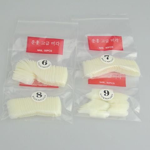 500 vit halv nagelkonst falska falska nageltips med spiklim 5 påsar / påse
