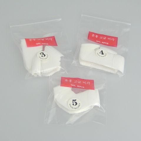 500 punte del chiodo false falsi di arte del chiodo acrilico francese bianco con la colla del chiodo 5 sacchetti / lotto / bag