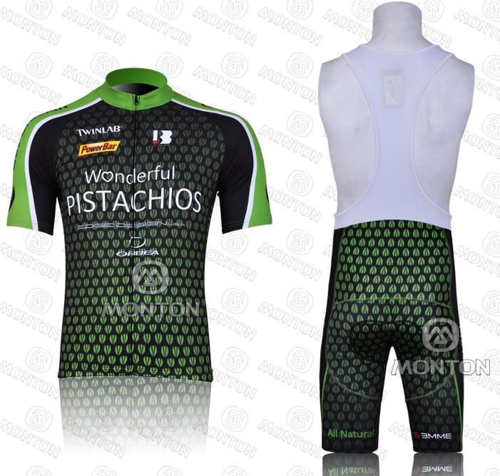 2011 PISTACHIOS TEAM GREEN Short Sleeve Cycling Jersey + Bib Short From ...