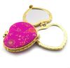 Günstiger herzförmiger Faltpocke Compact Mirror Favours Seidenstoff Doppelseitiger Make -up -Spiegel 10pcslot Mix Farbe 7089153