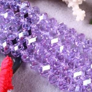 100 pcs Elegant Purple Crystal Gemstone Loose Beads 6 mm