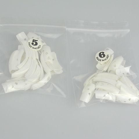 500 blanco francés diseñador del corazón del arte del clavo falsas falsas extremidades del clavo con pegamento de uñas 5 bolsas / / bolsa