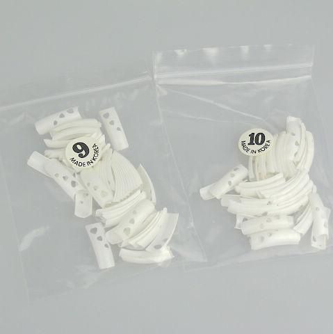 500 weiße französische Herz-Designer-Nagel-Kunst-falsche gefälschte Nagel-Spitzen mit Nagel-Kleber 5bags / / bag