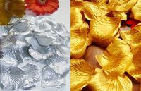 Altın Gümüş İpek Gül Yapraklı Düğün Favor Parti Çiçek 20 Torba (torba başına 100 adet, 2000 Adet / grup)