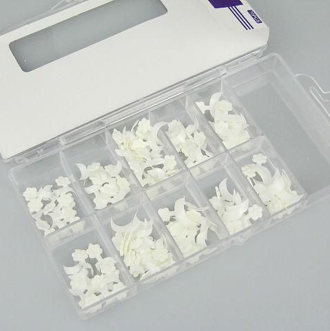 70 st Vit franska sida falska falska nageltips med låda akryl nagelkonst 5boxar / parti