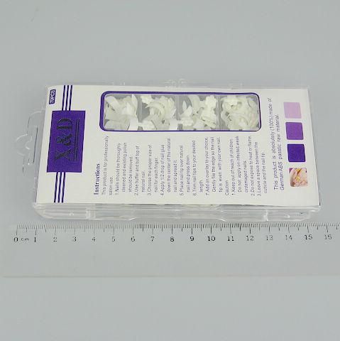 blanc côté français faux faux ongles conseils avec boîte acrylique Nail Art 5 boîtes / 