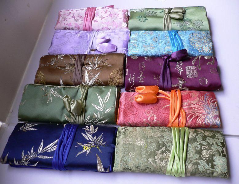 Best Jewelry Roll Bag Jewellery Packaging China Silk Fabric Travel