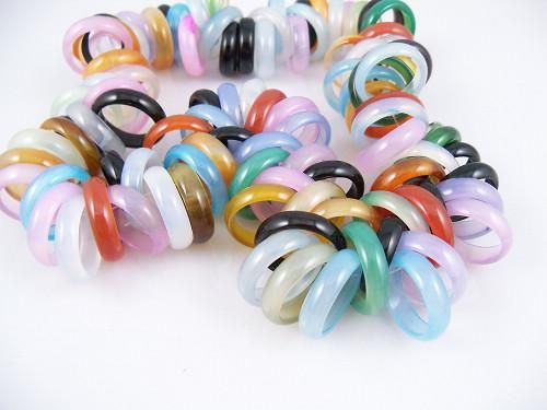 Wysokiej Jakości 100 sztuk Lot 6mm Szerokość Naturalny Ring Ring Multicolour Band Pierścionki Moda Etniczna Biżuteria