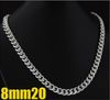 Fashion Men's 8mm 925 Silver Curb Chain Necklace 20inch helt ny, kom med gratis box varm bästa gfit