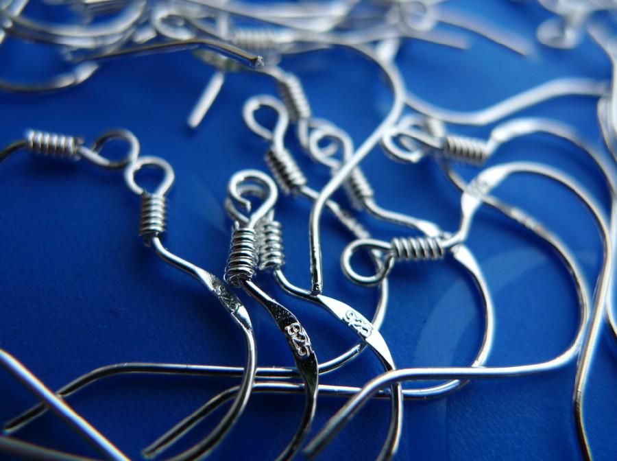 925 Silver Polish Earring Finding French Ear Wire Hook STERLING SILVER French HOOKS 925 EarWires Ear274v