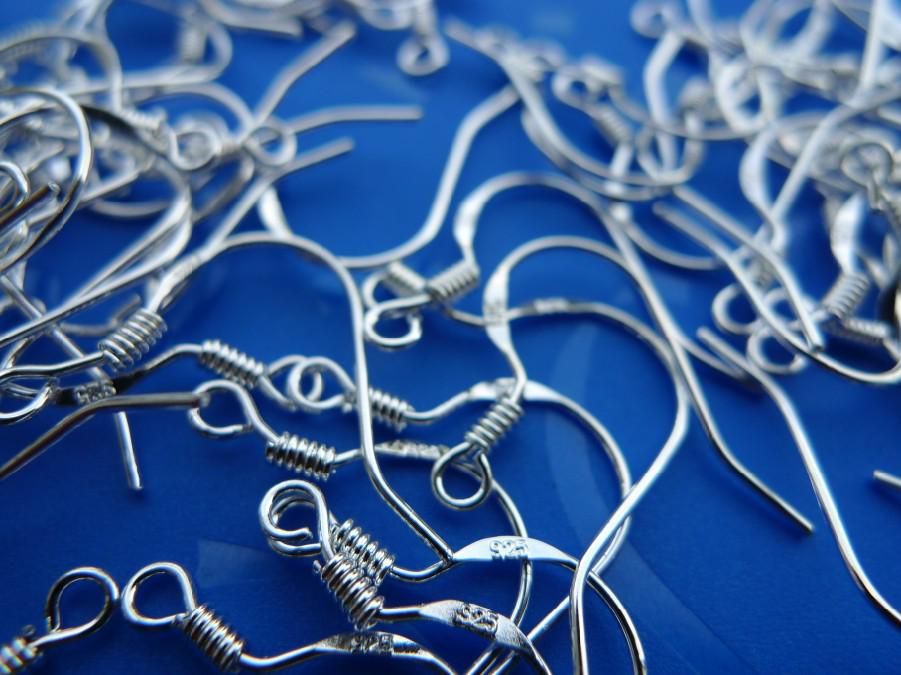 925 Silver Polish Earring Finding French Ear Wire Hook STERLING SILVER French HOOKS 925 EarWires Ear274v