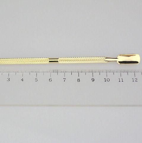 Cuticle Pusher TTS-07 Guld Rostfritt stål Professionell Senior Spoon Nail Cleaner Manicure Pedicare