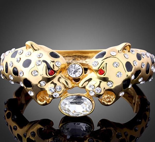 Elegante joyería de aleación de oro del brazalete del dragón brazalete de cuentas de cristal nuevo brazalete