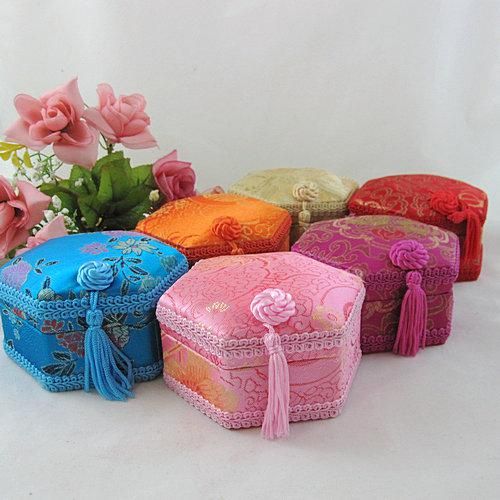 Decorate Craft Lace Watch Jewelry Storage Case Bracelet Necklace Gift Box Silk Brocade Tassel Trinket Cosmetic Makeup Packaging Boxes