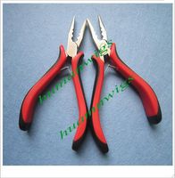 Feather extension pliers,Professional pliers for hair extension,straight head with three holes.10pcs