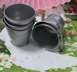 Free Shipping 100PCS Candy boxes Favours Tin Mini Pails Metal Favour Boxes Baby Shower Wedding Favours Tin Bucket Birthday Party Supplies