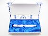 Hoge kwaliteit kalligrafie Chinese keramische vulpen luxe draak natuurlijke blauwe en witte porselein geschenkpen met hardcover doos 10pcs / lot