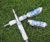 高品質の書道中国のセラミック噴水のペンの高級ドラゴンの自然な青と白の磁器ギフトペンのハードカバーボックス10pcs /ロット