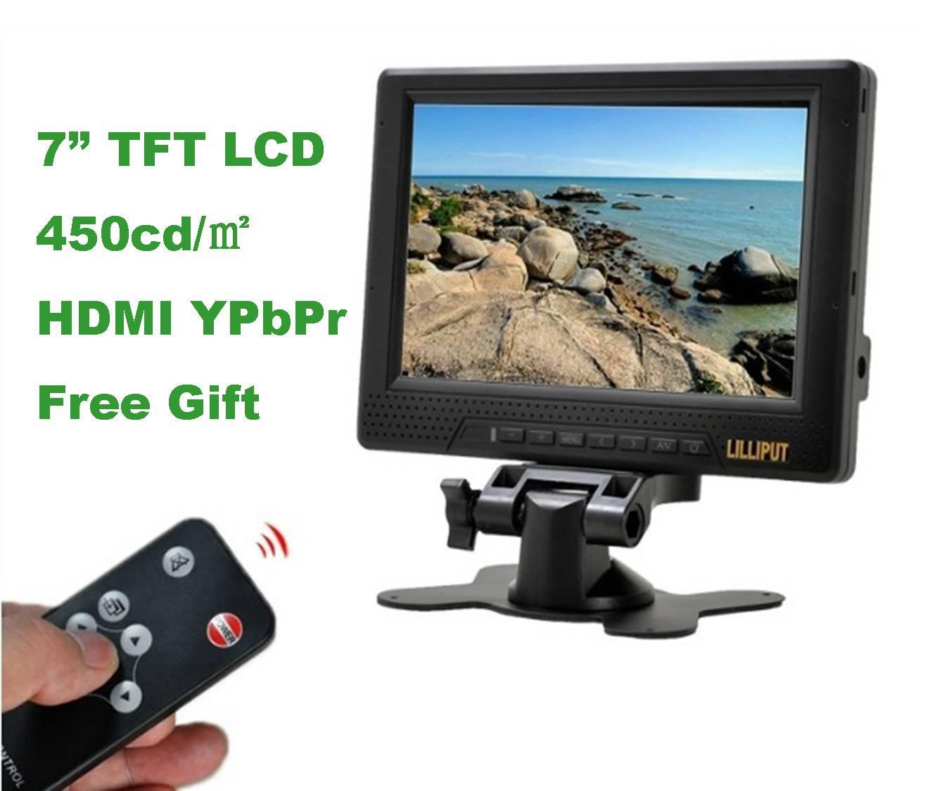 Lilliput Camera Field Monitor + Battery With HDMI YPbPr Input 7 TFT Lcd