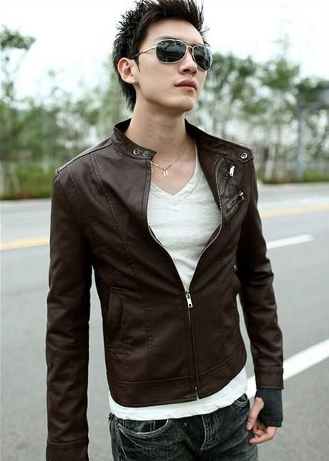 HOT !!!Slim Luxury Sexy Mens Top Pu Leather Jacket Outerwear Dust Coat ...