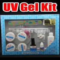 Nail Art Acryl UV Gel Pen Kleber File Top Coat Tool Tipps Kit Set - Kostenloser Versand