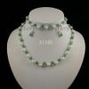 Jade Fresh Water Pearl Ketting Armband Oorbel Mode Vrouw Sieraden Set Groothandel A1340