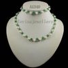 jade fresh water pearl necklace bracelet earring fashion woman's jewelry set wholesale A1340