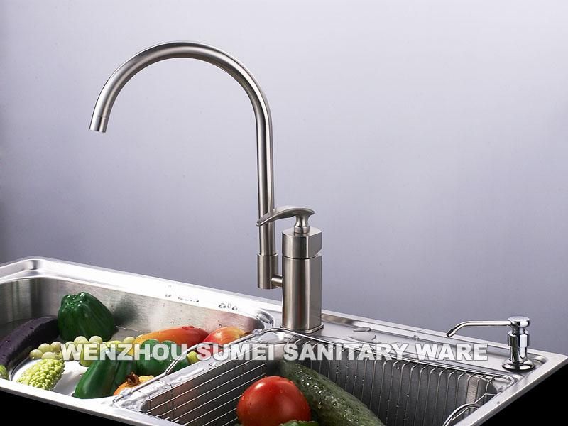 NEW CHROME KITCHEN WET BAR VESSEL SINK FAUCETBrushed Nickle Finish From