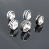 7.5mm Men's Silver Tone Rubber Ring Stainless Steel Rings Fashion Jewelry 50pcs lots Mixed