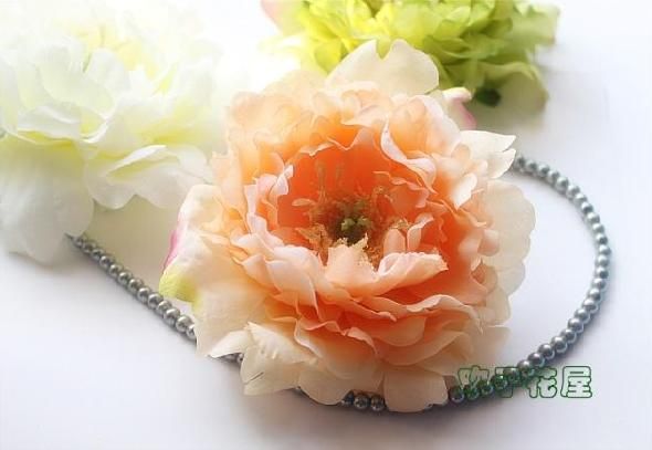 100st 14cm silke artificiell simulering blommor peony rosa blomma diy smycken 4 färger blandad ordning