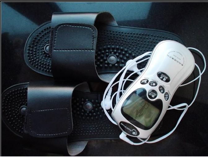 Tens Agopuntura Digital Therapy Machine + pantofole massaggiatore + Quattro dispositivi di fissaggio filo di elettrodo + 4 pastiglie