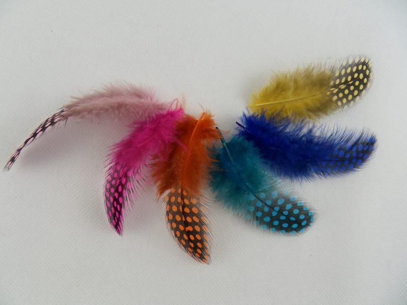 Real Feather Hair Extension 100st Feathers With Free Pärlor Strippade gåsfjädrar