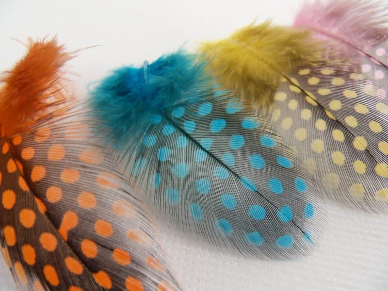 Hot Sale Spotted Feather Extension Featers Extensions 100 Feathers, 100 Pärlor, STF001