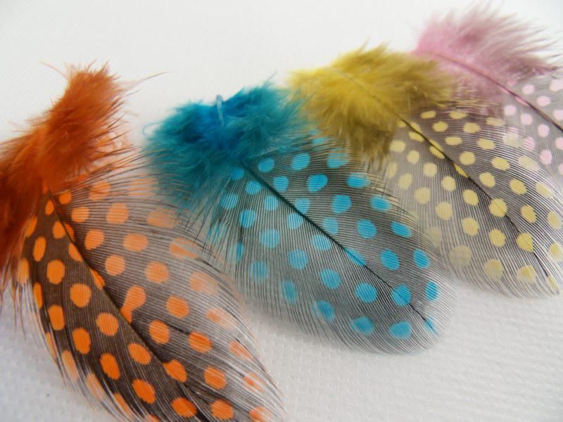 Hot Sale Spotted Feather Extension Featers Extensions 100 Feathers, 100 Pärlor, STF001