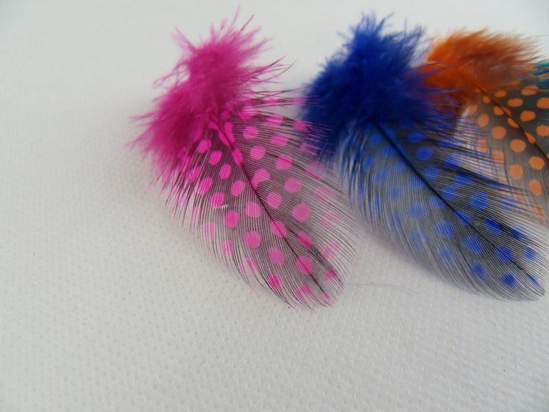 Hot Sale Spotted Feather Extension Featers Extensions 100 Feathers, 100 Pärlor, STF001