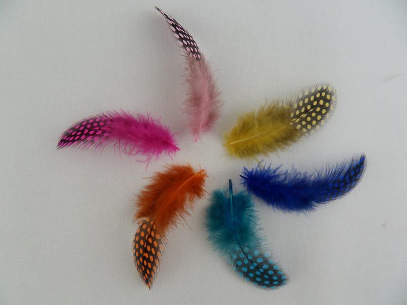 Spotted Feather Extension Featers Extensions 100 Feathers 100 Pärlor STF0014743782