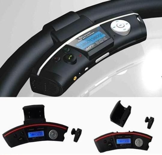 BT168D Steering Wheel Bluetooth Car Kit With Wireless Headphones