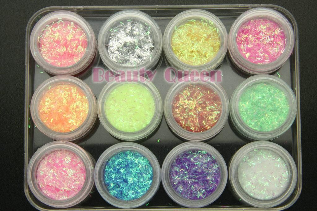 Glitter Short Strip Lace MYLAR Shiny Powder Dust NAIL ART Tips UV gel Make Up Decoration
